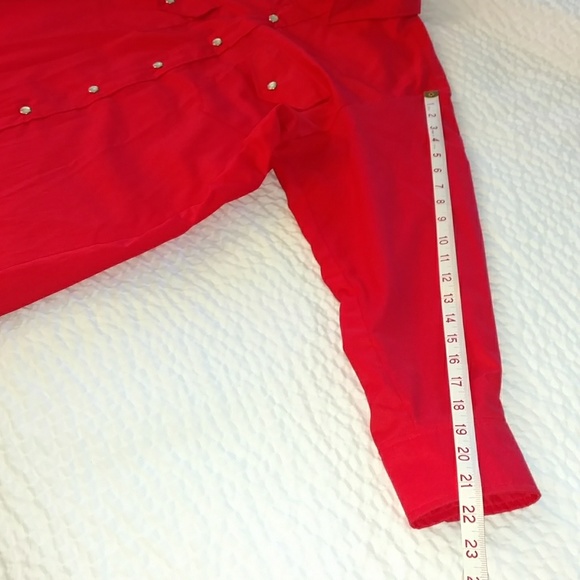 Vintage Red Western Shirt/ Pearl Snap/ Button Down - Picture 10 of 11
